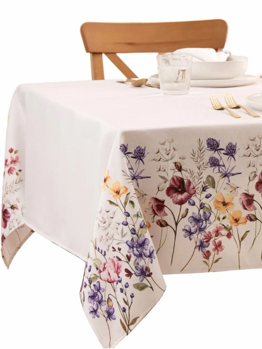 Poppy Wildflower Border Tablecloth 60